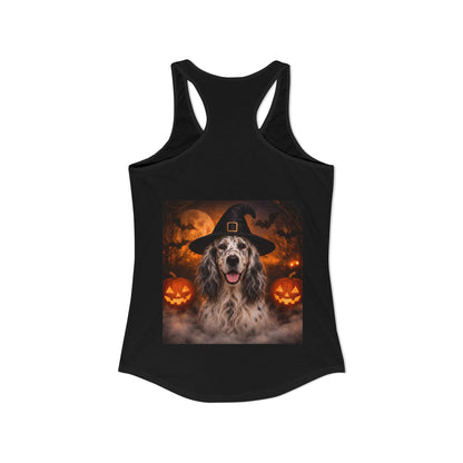 Witch Hat Pack English Setter Women's Racerback Tank