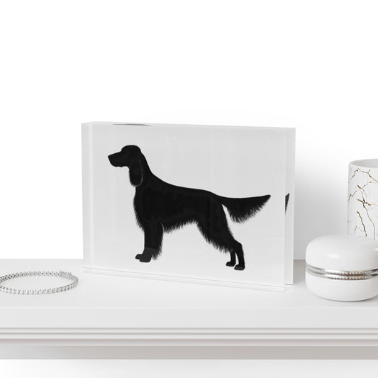 English Setter Silhouette Acrylic Photo Block