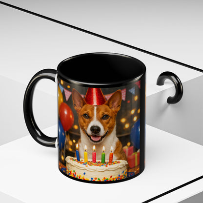 Birthday Buddy Basenji 2-Tone Coffee Mug