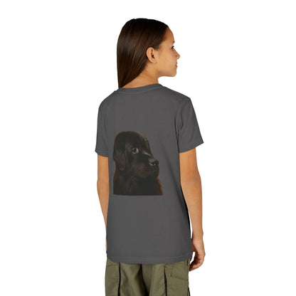Newfie Head Youth Unisex Short Sleeve Crewneck Tee
