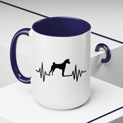 My Heart Beats For Basenjis 2-Tone Coffee Mug