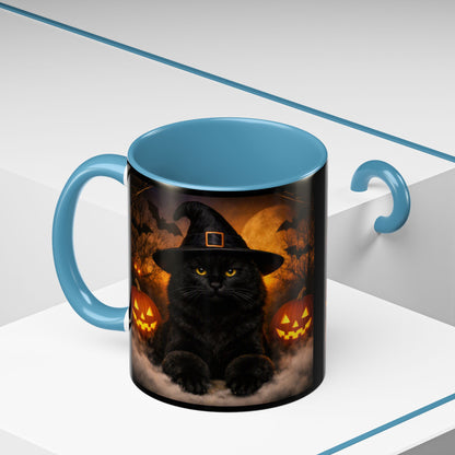 Witch Hat Pack Cat 2-Tone Coffee Mug