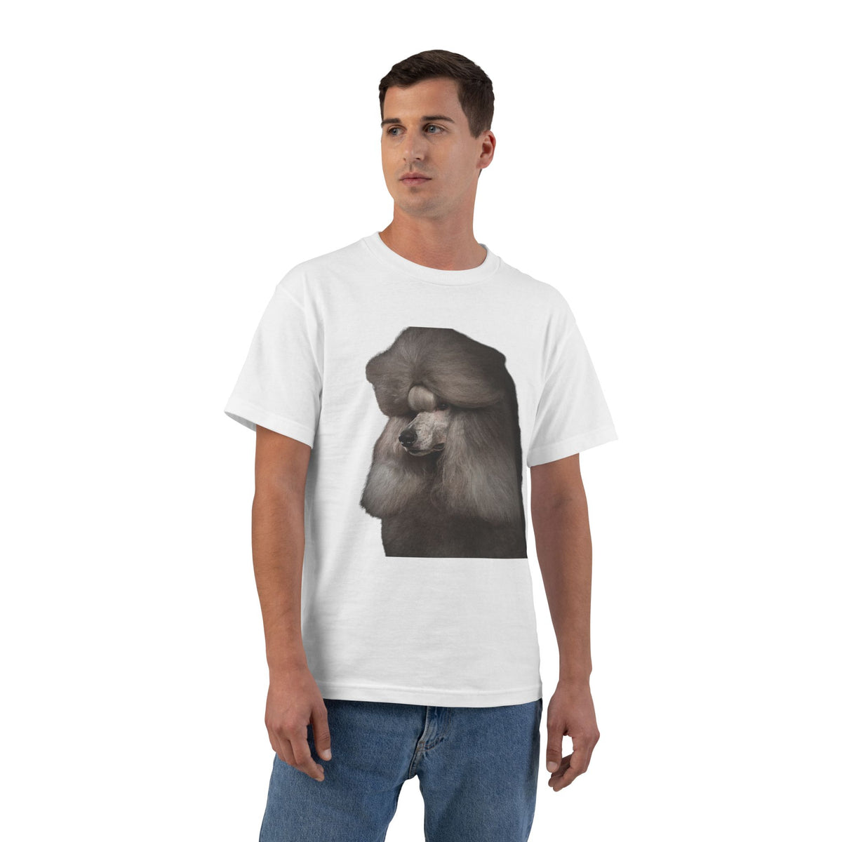 Poodle Head Men's Short-Sleeve Crewneck Tee