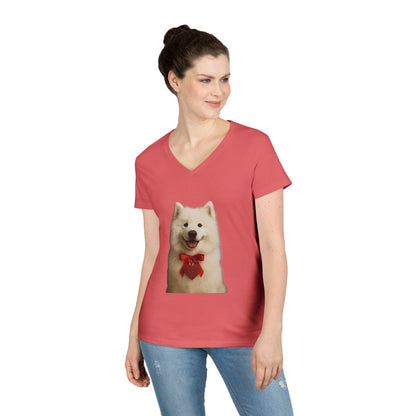 Cupid's Companion Samoyed Women's V-Neck Tee