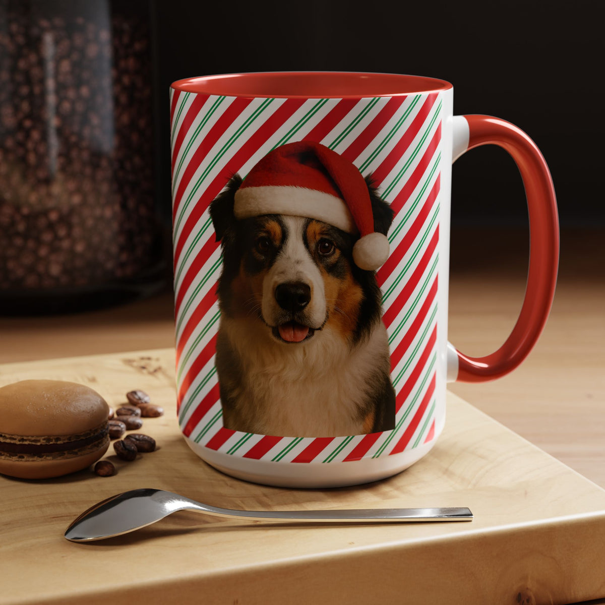 Santa Paws Aussie 2-Tone Coffee Mug