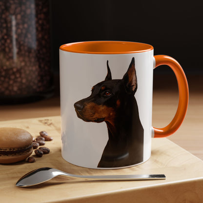 Doberman Head 2-Tone Coffee Mug
