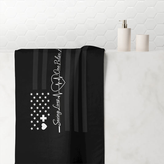 Thin White Line Mink-Cotton  Beach Towel