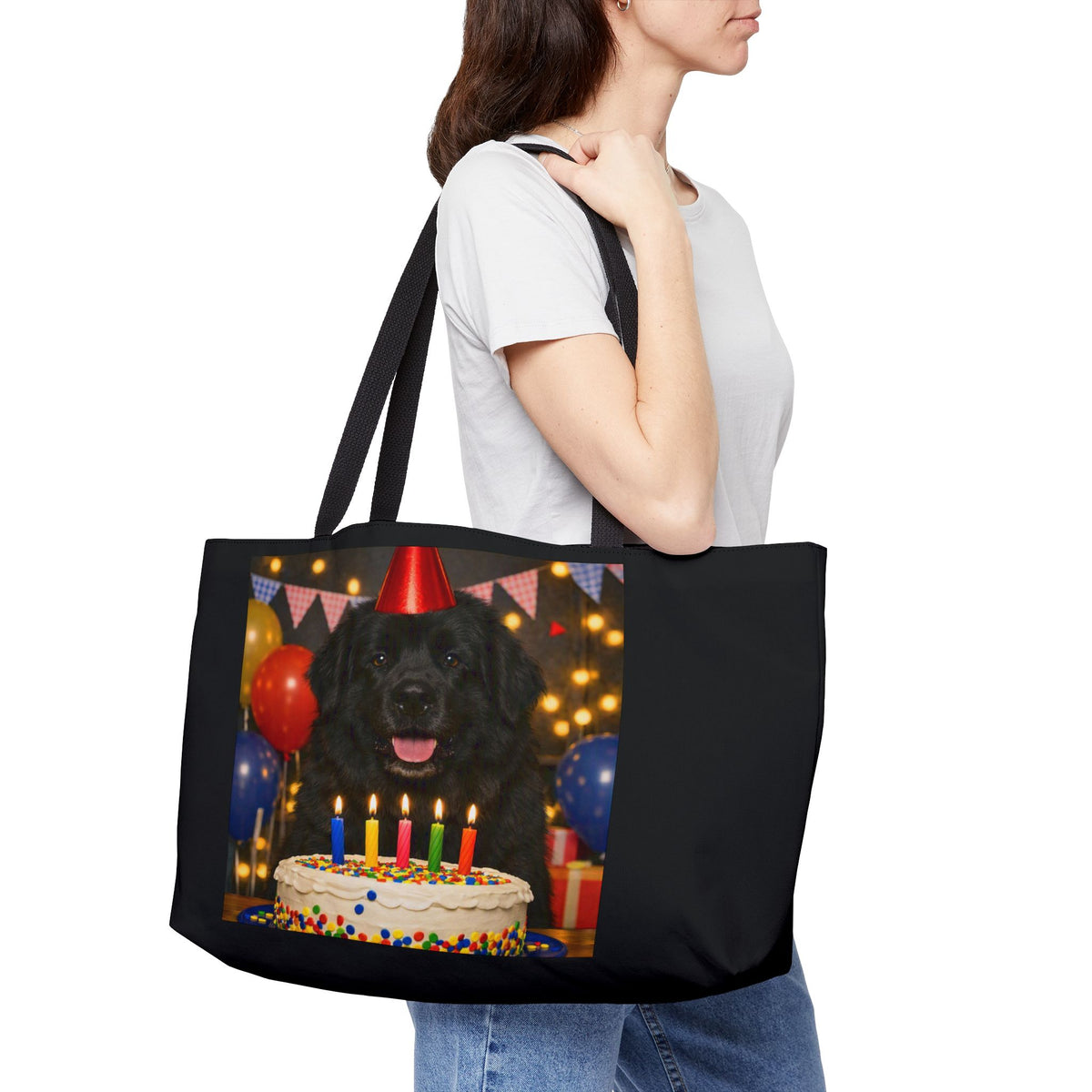 Birthday Buddy Newfie Weekender Tote Bag