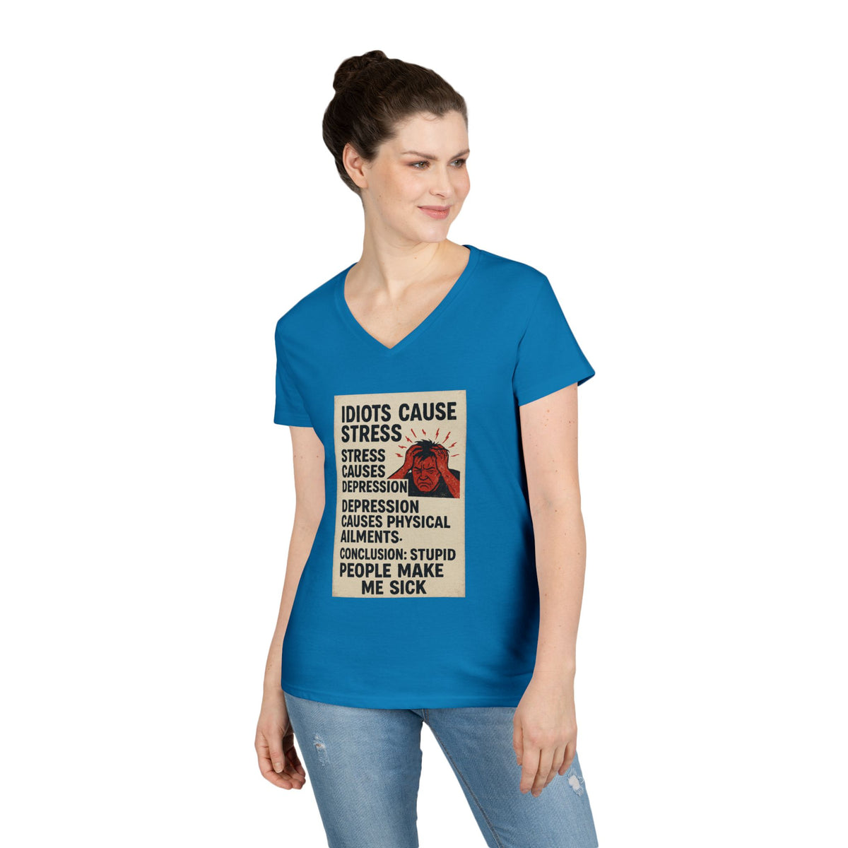 Stupid People Women's V-Neck Tee