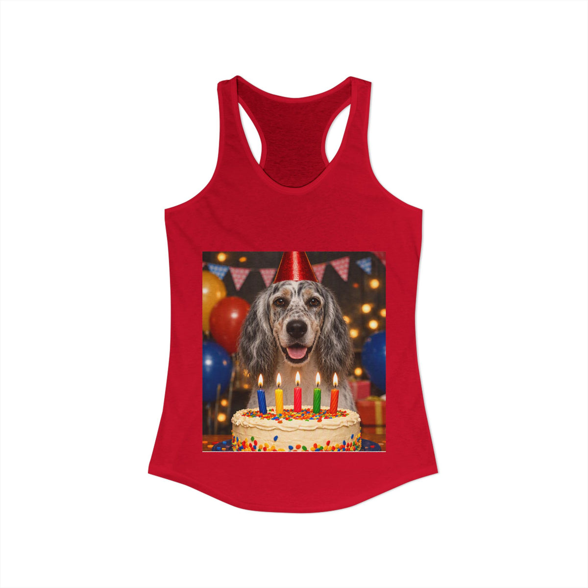 Birthday Buddy English Setter Women's Racerback Tank