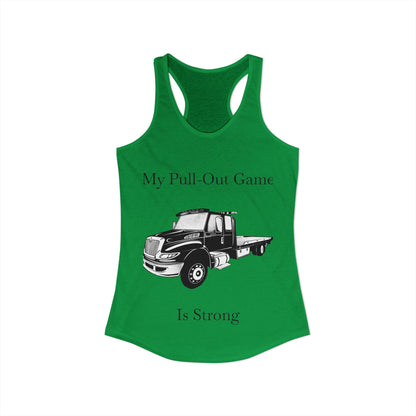 Pull Out Flatbed Tow Truck Women's Racerback Tank