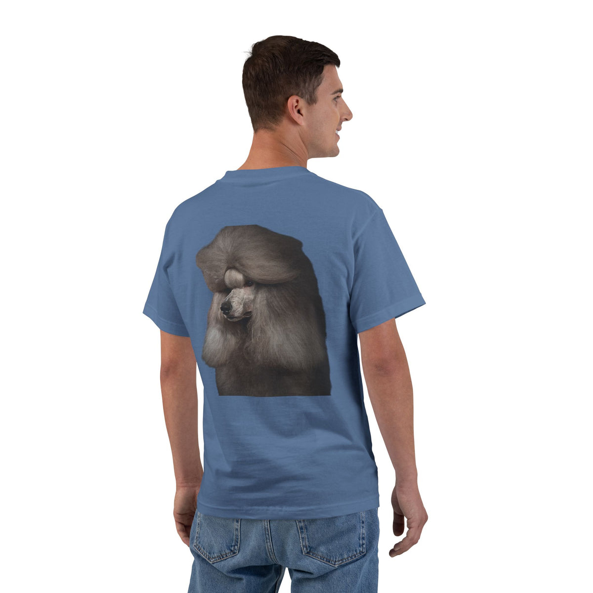 Poodle Head Men's Short-Sleeve Crewneck Tee