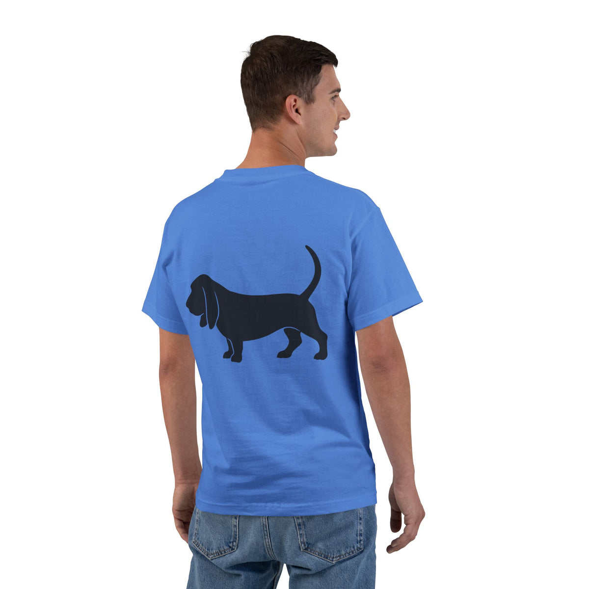 Basset Silhouette Men's Short-Sleeve Crewneck Tee