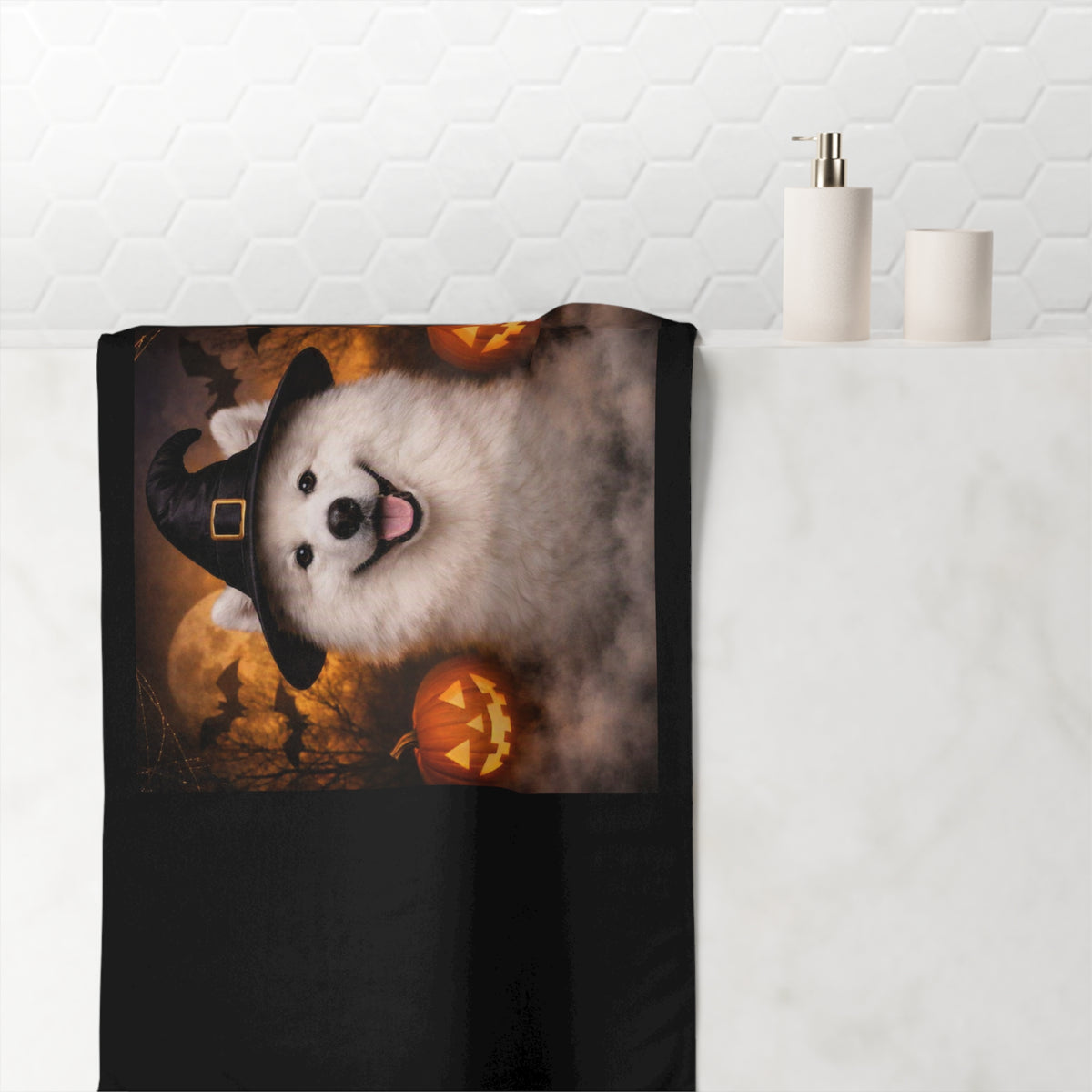 Witch Hat Pack Samoyed Mink-Cotton  Beach Towel