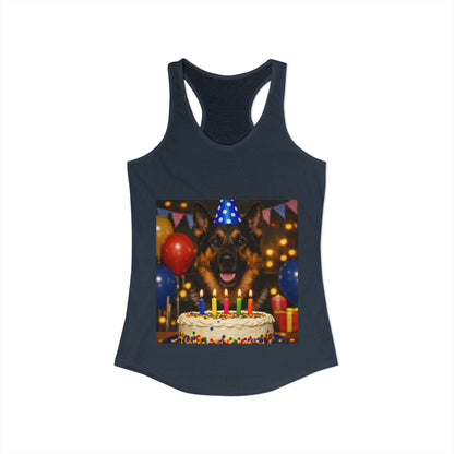Birthday Buddy German Shepherd Women's Racerback Tank