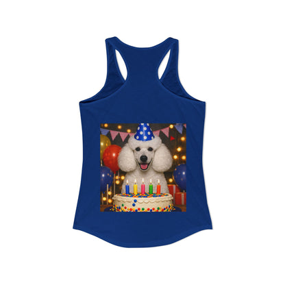 Birthday Buddy Poodle Women's Racerback Tank
