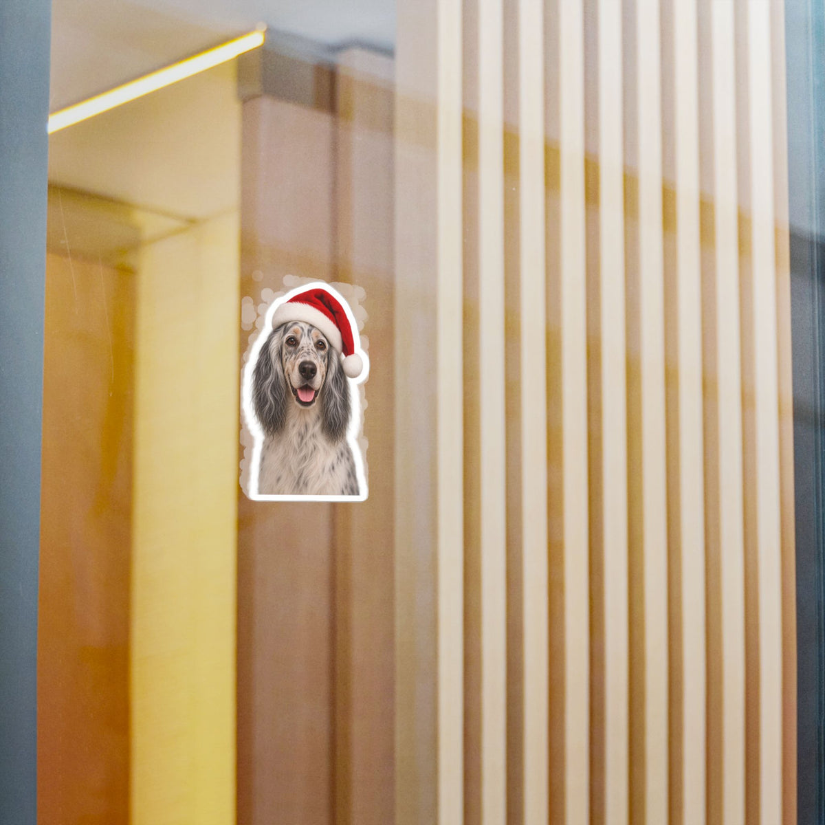 Santa Paws English Setter Vinyl Decal