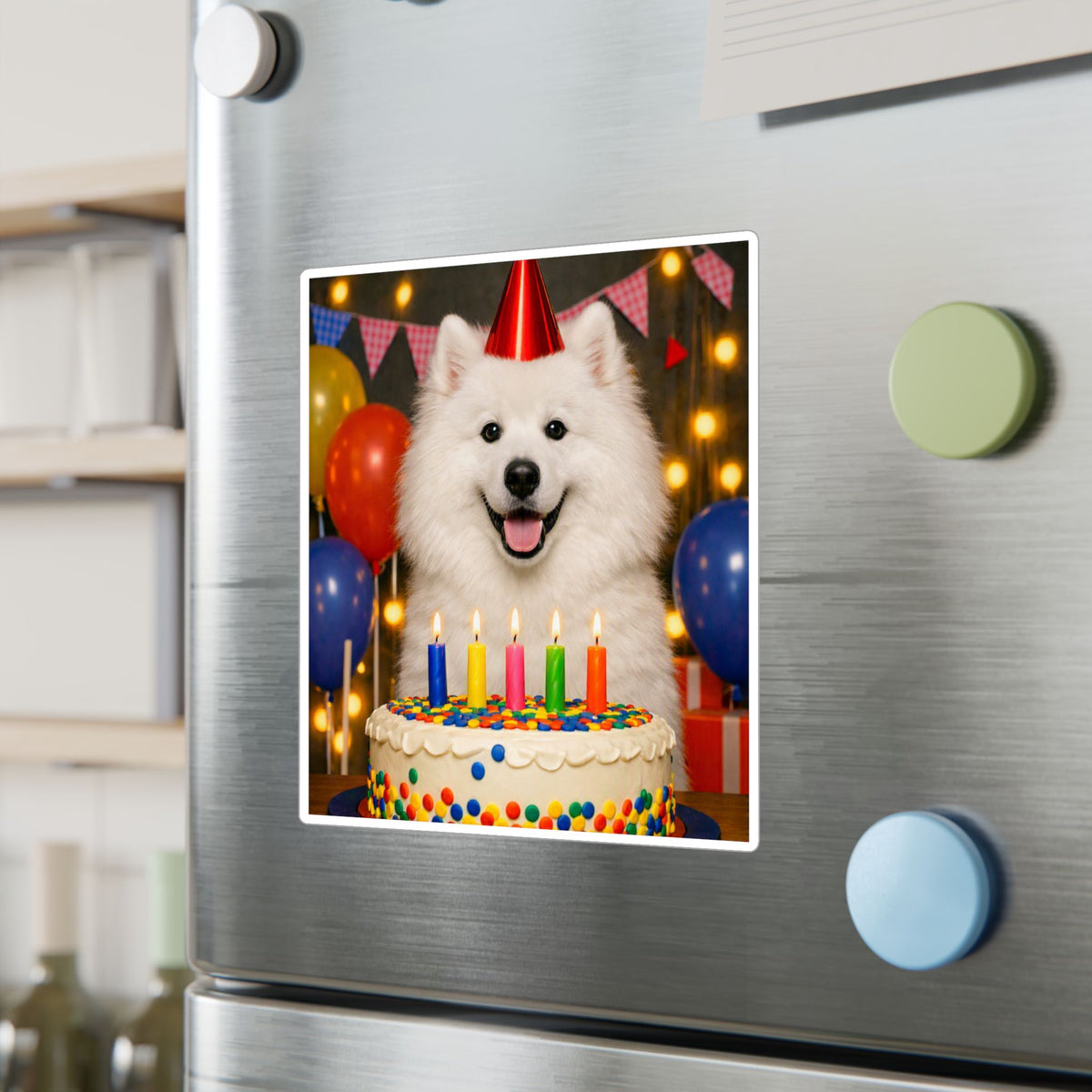 Birthday Buddy Samoyed Vinyl Decal
