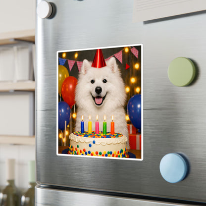Birthday Buddy Samoyed Vinyl Decal