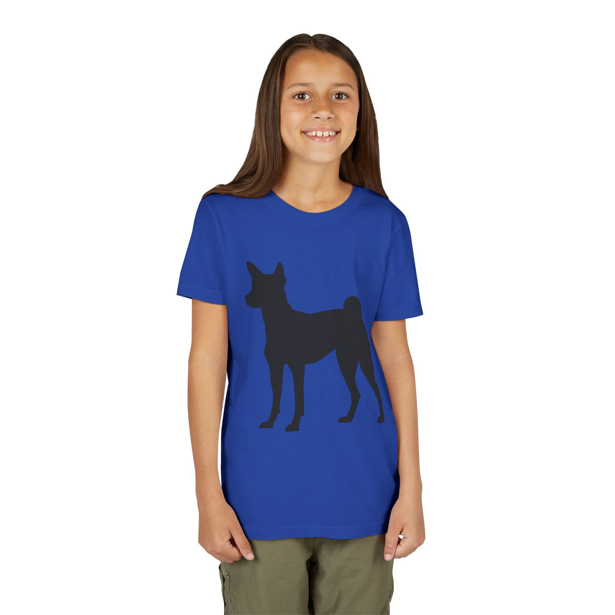 Basenji Silhouette Youth Unisex Short Sleeve Crewneck Tee