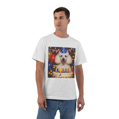 Birthday Buddy Poodle Men's Short-Sleeve Crewneck Tee