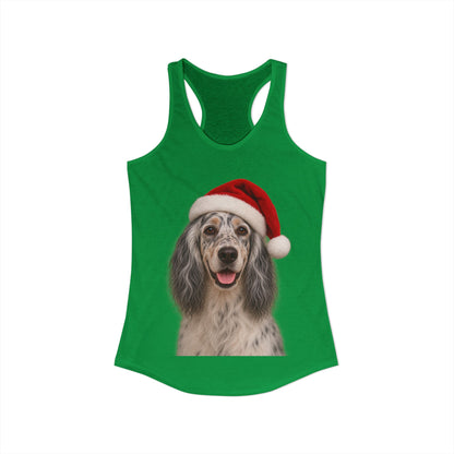 Santa Paws English Setter Women's Racerback Tank