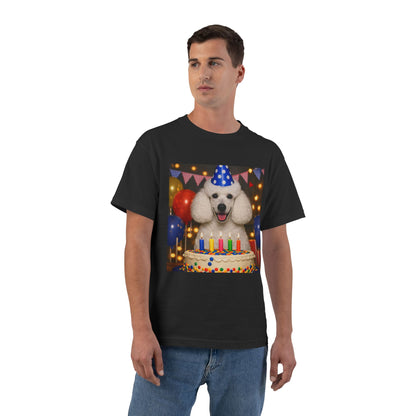 Birthday Buddy Poodle Men's Short-Sleeve Crewneck Tee