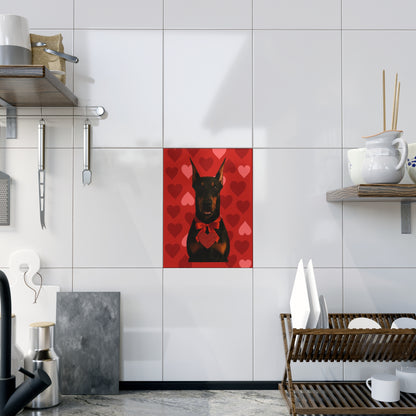 Cupid's Companion Doberman Ceramic Photo Tile