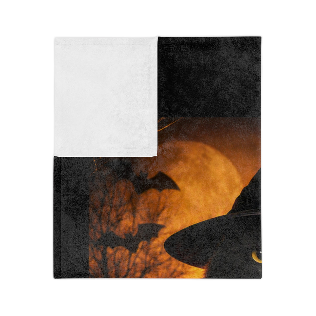 Witch Hat Pack Cat Velveteen Microfiber Blanket