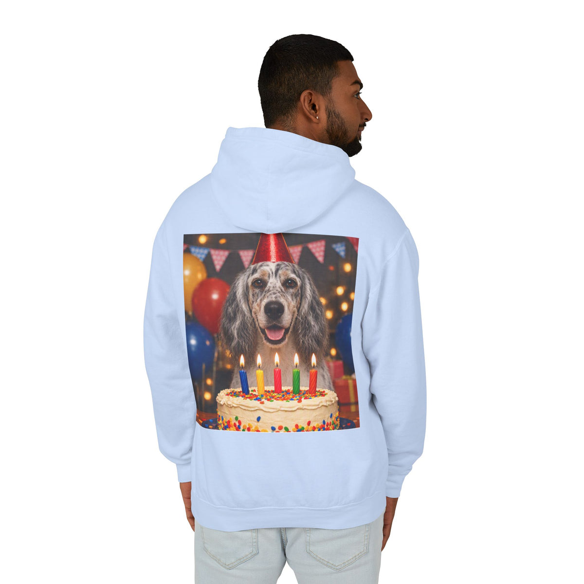 Birthday Buddy English Setter Unisex Lightweight Hoodie