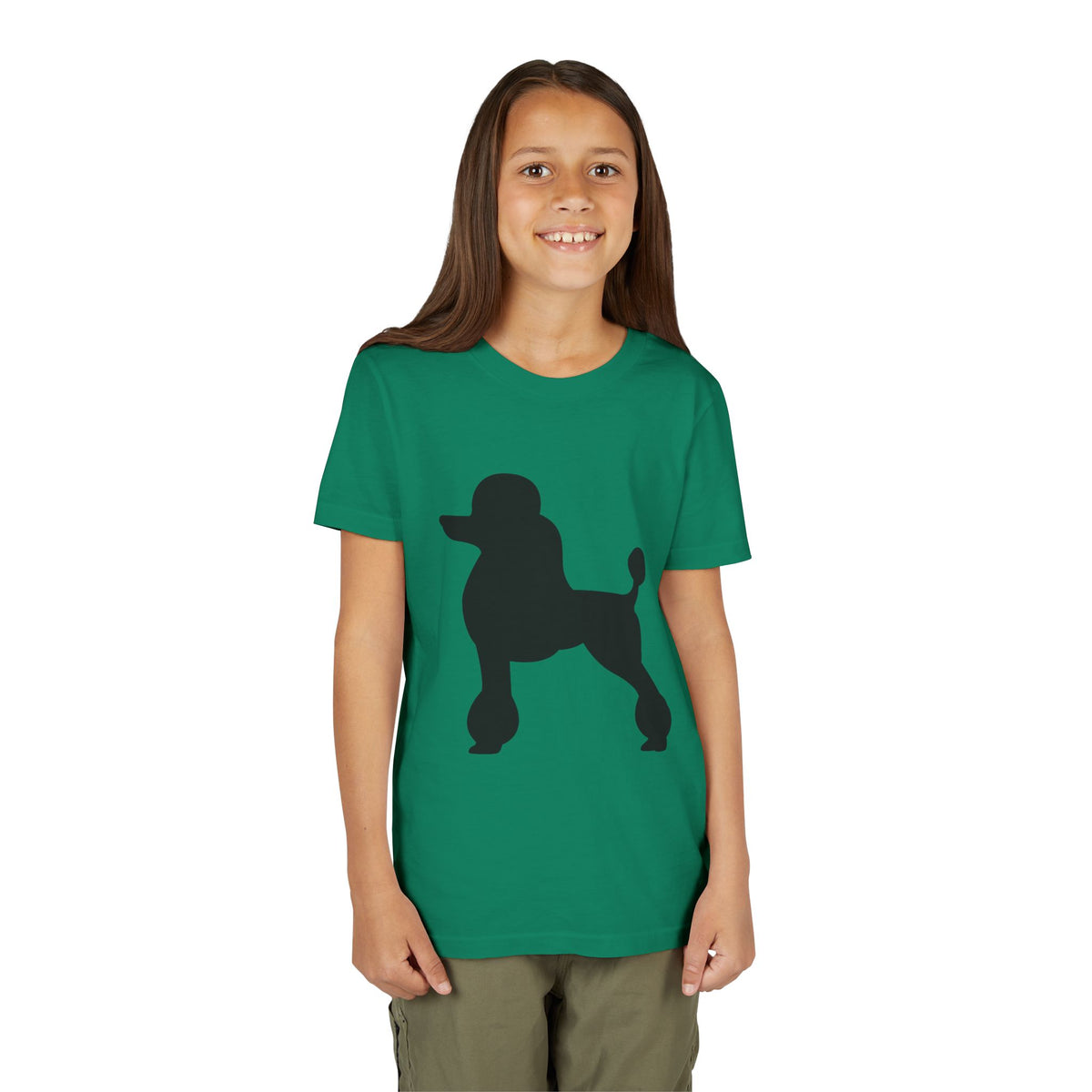 Poodle Silhouette Youth Unisex Short Sleeve Crewneck Tee