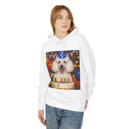 Birthday Buddy Poodle Unisex Lightweight Hoodie