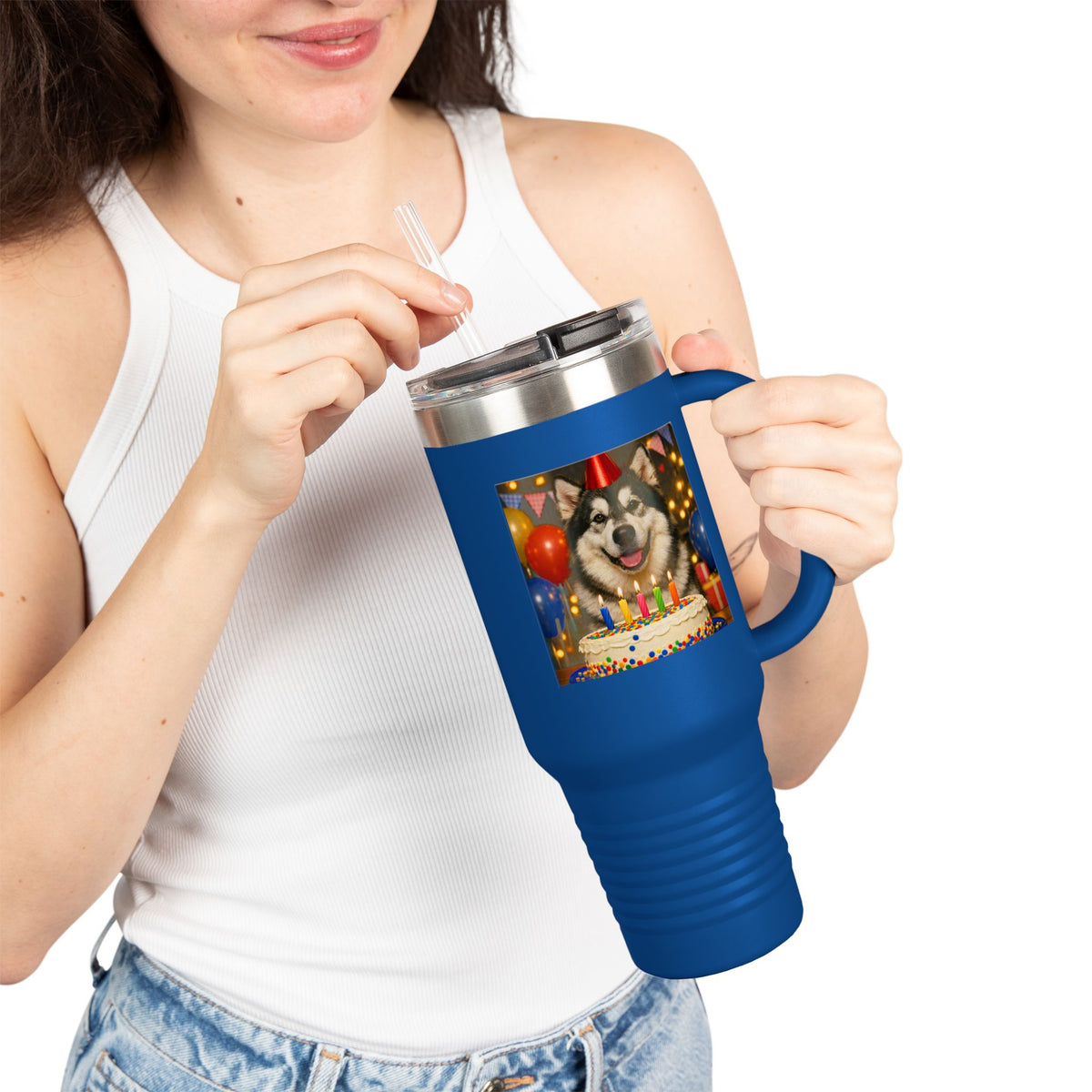 Birthday Buddy Malamute Insulated Travel Mug