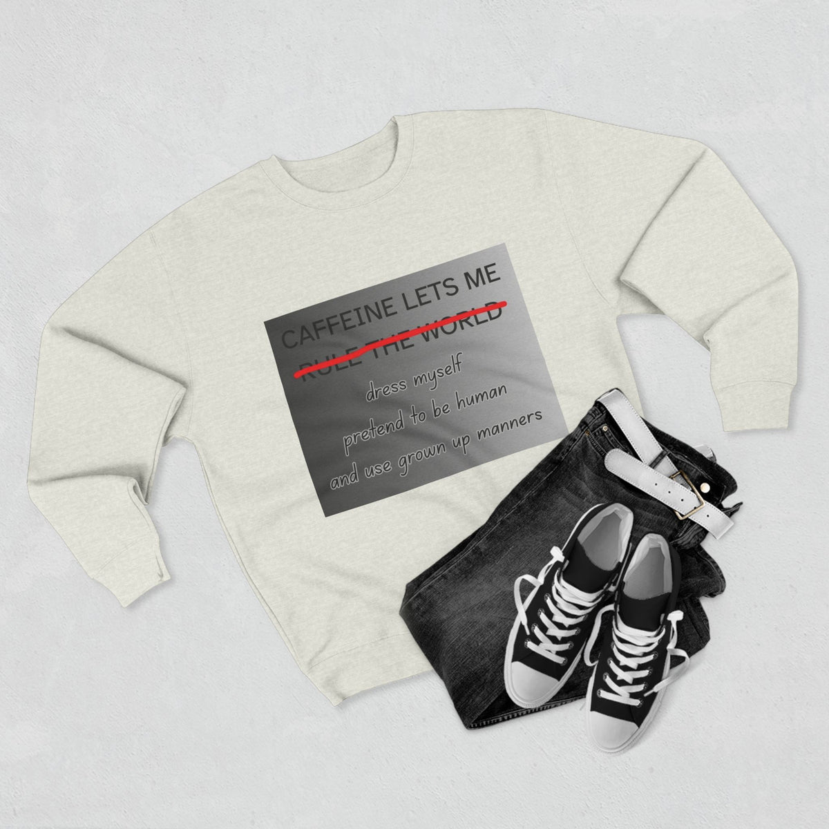 Caffeine Lets Me Unisex Crewneck Sweatshirt