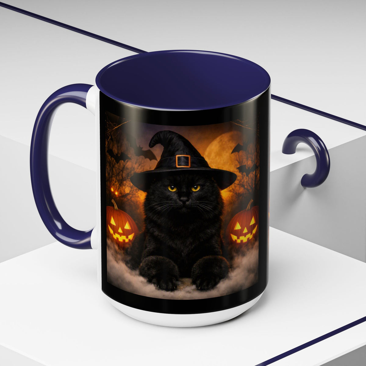 Witch Hat Pack Cat 2-Tone Coffee Mug