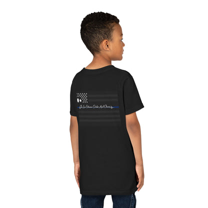 Thin Blue Line Youth Unisex Short Sleeve Crewneck Tee