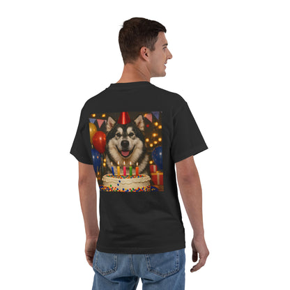 Birthday Buddy Malamute Men's Short-Sleeve Crewneck Tee