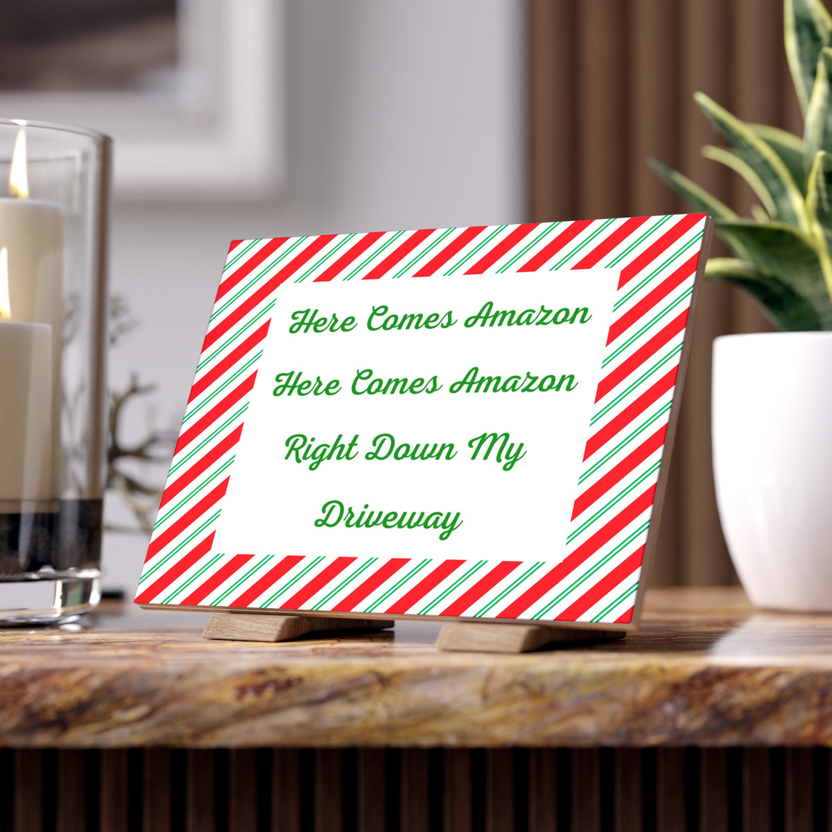 Here Comes Amazon Ceramic Photo Tile