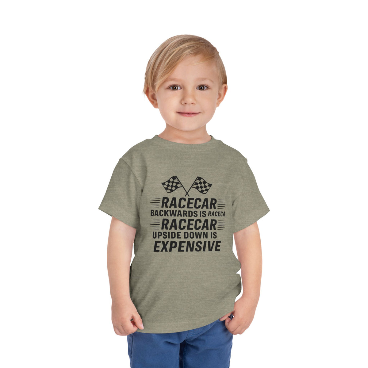 Racecar Backwards Toddler Unisex Short Sleeve Crewneck Tee