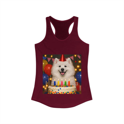 Birthday Buddy Samoyed Women's Racerback Tank