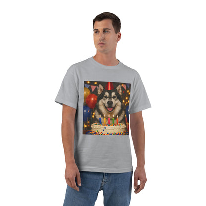 Birthday Buddy Malamute Men's Short-Sleeve Crewneck Tee