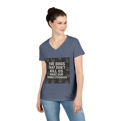 Drinks Stronger Women's V-Neck Tee