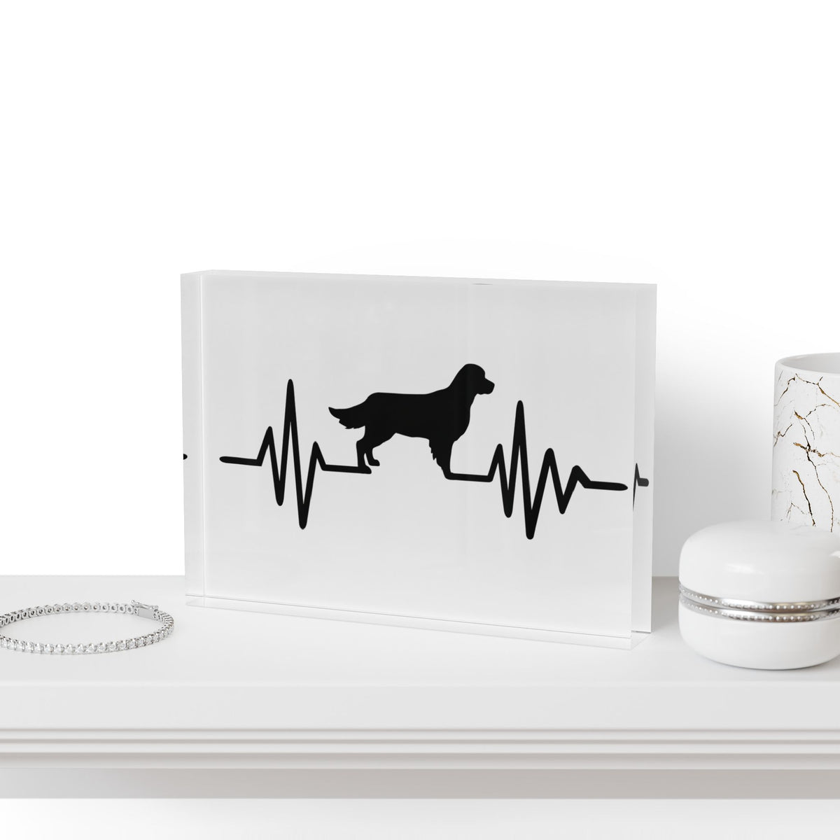 My Heart Beats For Goldens Acrylic Photo Block