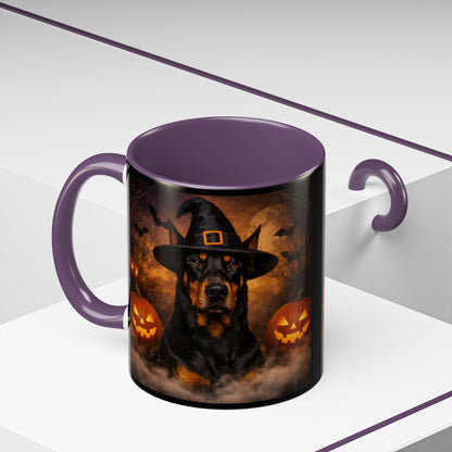 Witch Hat Pack Doberman 2-Tone Coffee Mug