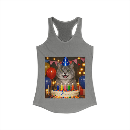 Birthday Buddy Cat Women's Racerback Tank