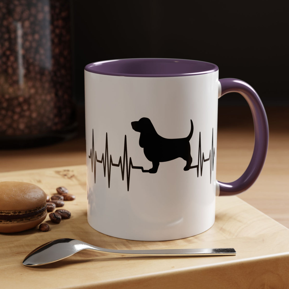 My Heart Beats For Bassets 2-Tone Coffee Mug