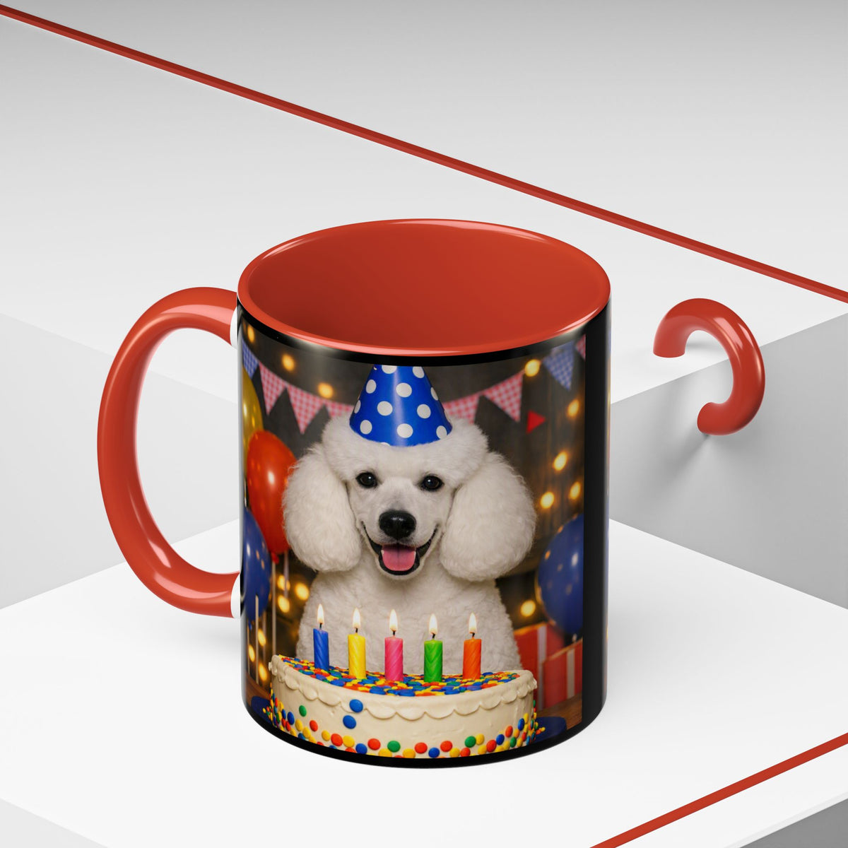Birthday Buddy Poodle 2-Tone Coffee Mug