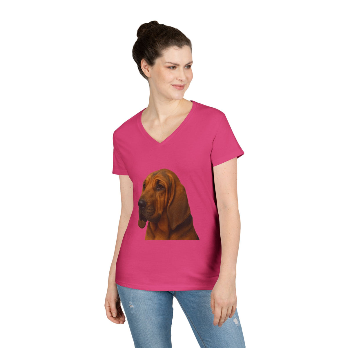 Bloodhound Head Women's V-Neck Tee