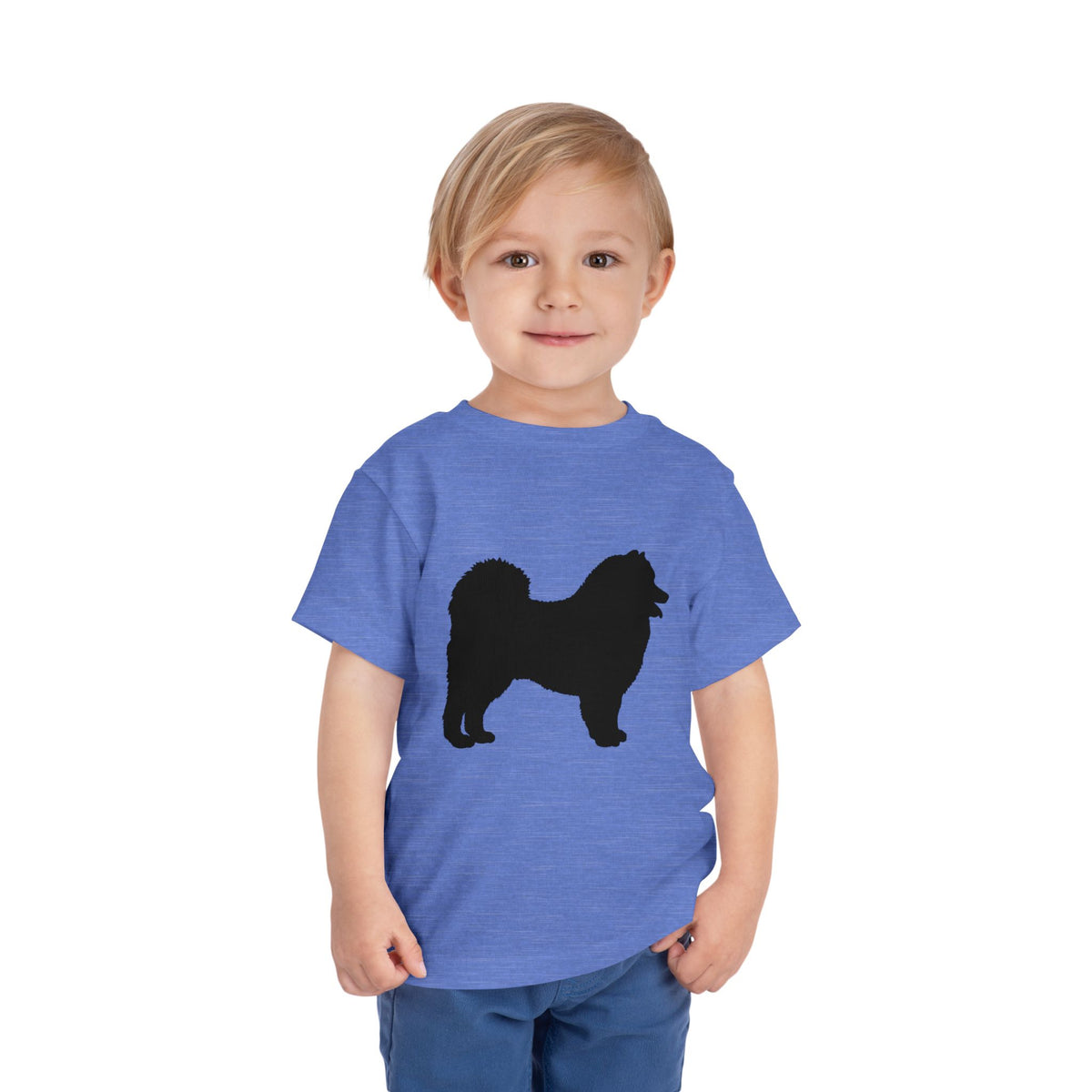 Samoyed Silhouette Toddler Unisex Short Sleeve Crewneck Tee