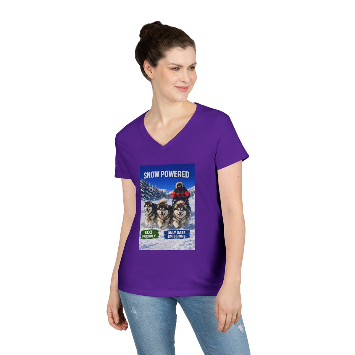 Snow Powered Women's V-Neck Tee